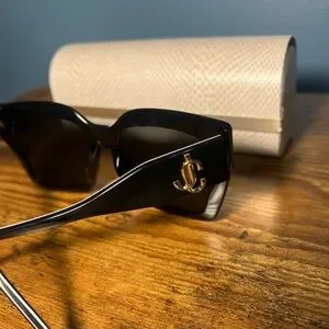 NWT JIMMY CHOO ELENI/G/S 1EIIR BLACK AUTHENTIC SUNGLASSES W/CASE 53-20 Jimmy Choo | Accessories | Nwt Jimmy Choo Elenigs Eiir Black  main image 2